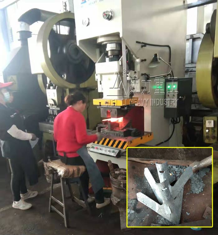農(nóng)機配件刀片紅沖壓成型100噸液壓沖床案例